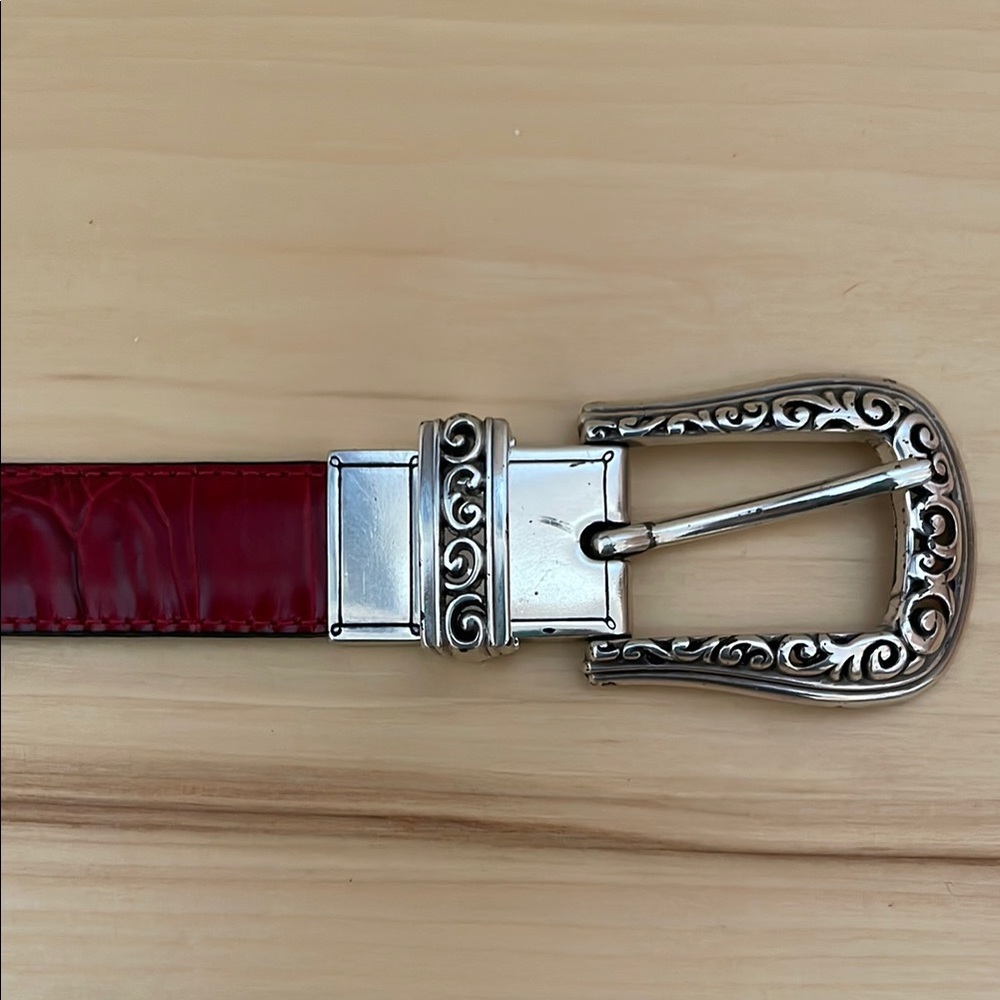 Red or Black and Silver Ornate Western Belt